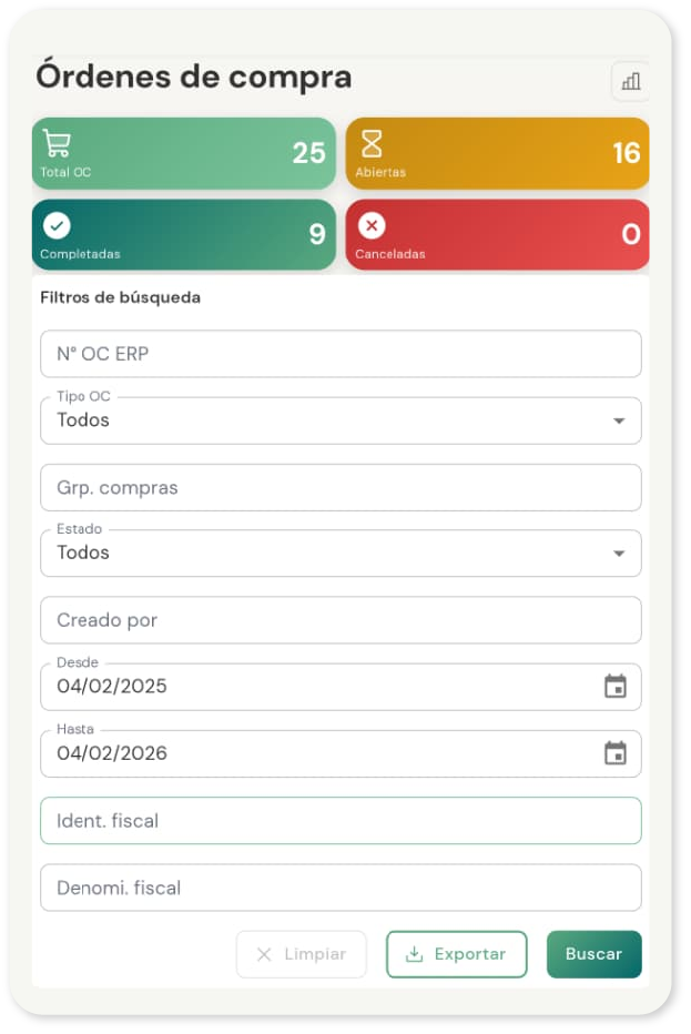 Solución de gestión de proveedores